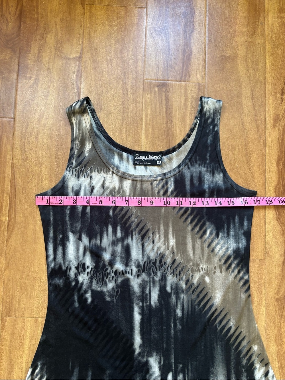 Vintage Black and Gray Tie-Dye Mini Dress - Picture 8 of 13